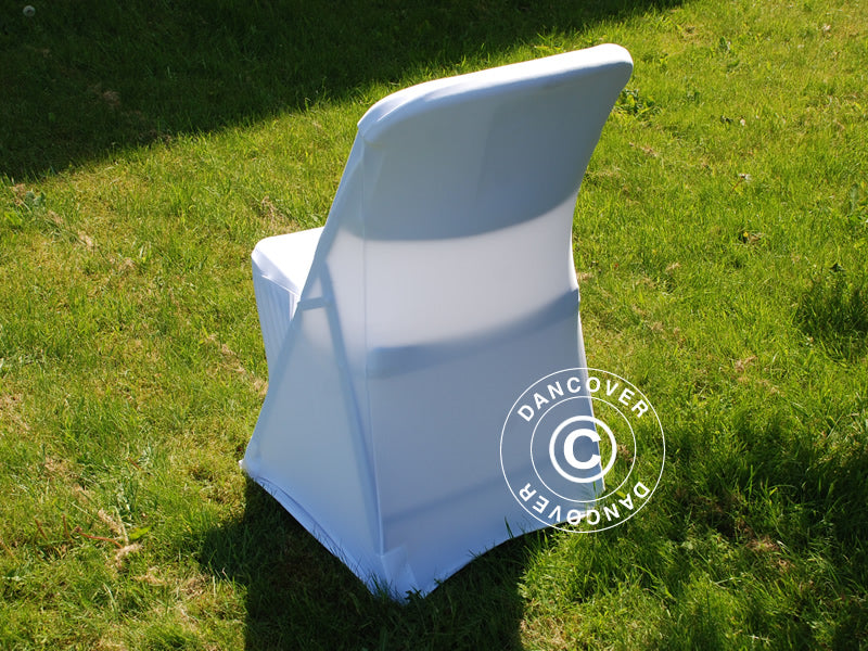 Stretch chair cover 48x43x89 cm, White (10 pcs.)