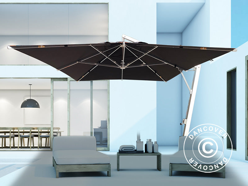Cantilever parasol Antigua, 3x4 m, Black