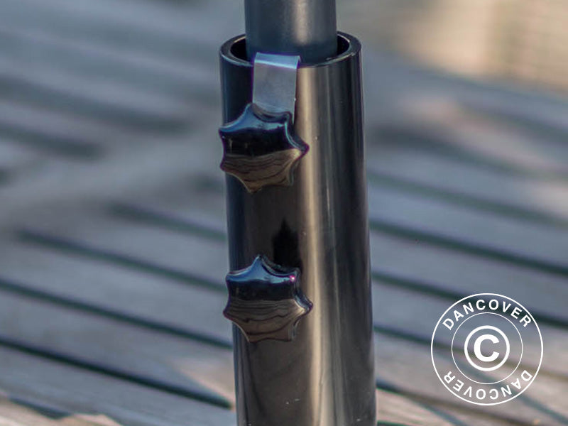 Parasol base for wooden terrace, Black