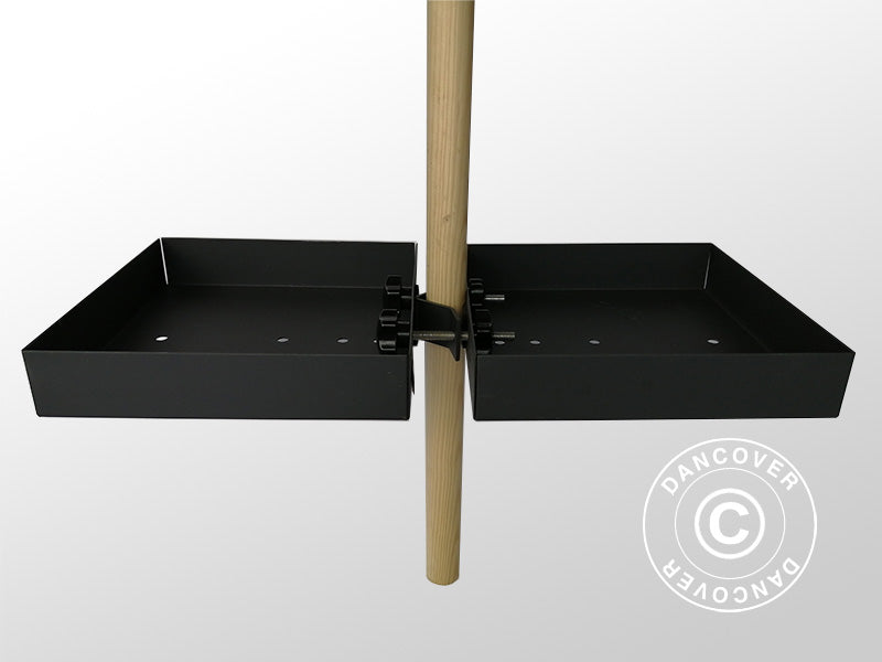 Parasol table, 25x25 cm, Black, 1 pc.