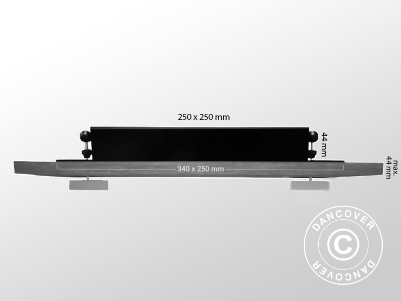 Parasol Base Cantilever for wooden terrace, 25x25 cm, Black