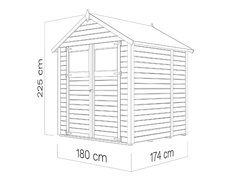 Wooden Shed, Bertilo Sylt 2, 1.8x1.74x2.25 m, 3.1 m²