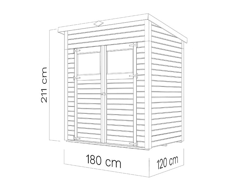 Wooden Shed, Bertilo Amrum 1, 1.8x1.2x2.11 m, 2.16m²