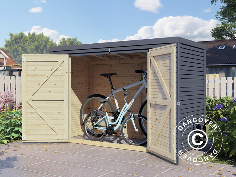 Wooden Bike Shed, Bertilo Box Bike, 2.07x1.03x1.43 m, 2.1 m², Anthracite