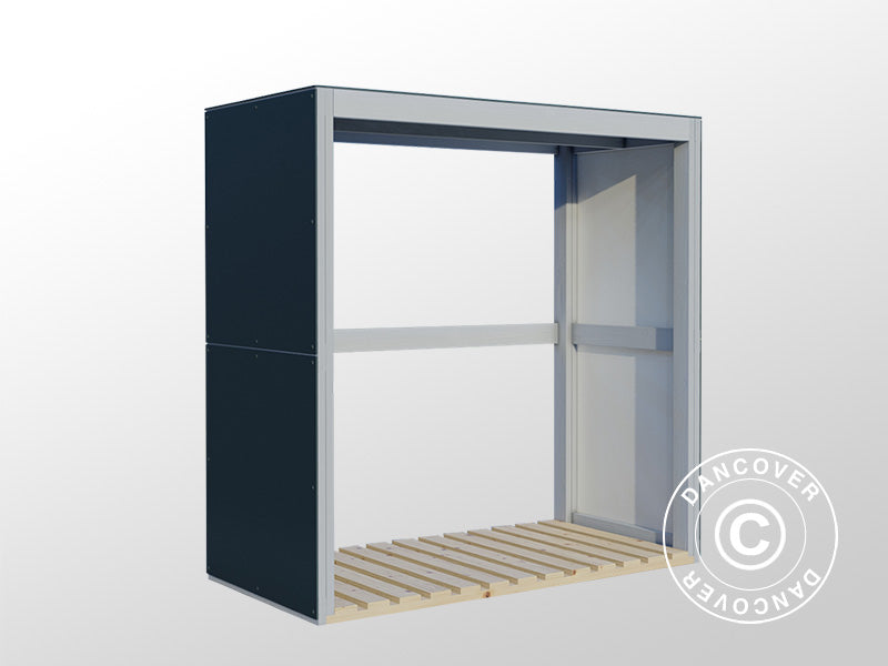 Wood Storage, Bertilo HPL 2, 1.51x0.75x1.54 m, 1.13 m², Anthracite/White ONLY 4 PCS. LEFT