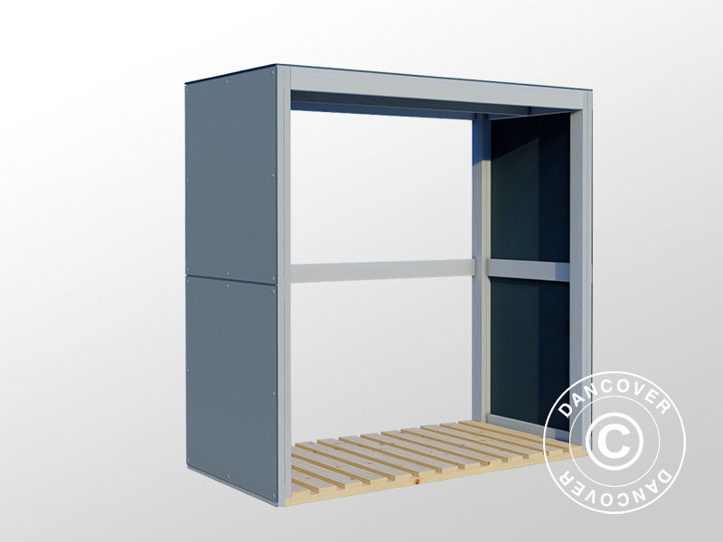Wood Storage, Bertilo HPL 2, 1.51x0.75x1.54 m, 1.13m², Anthracite/Grey ONLY 3 PCS. LEFT