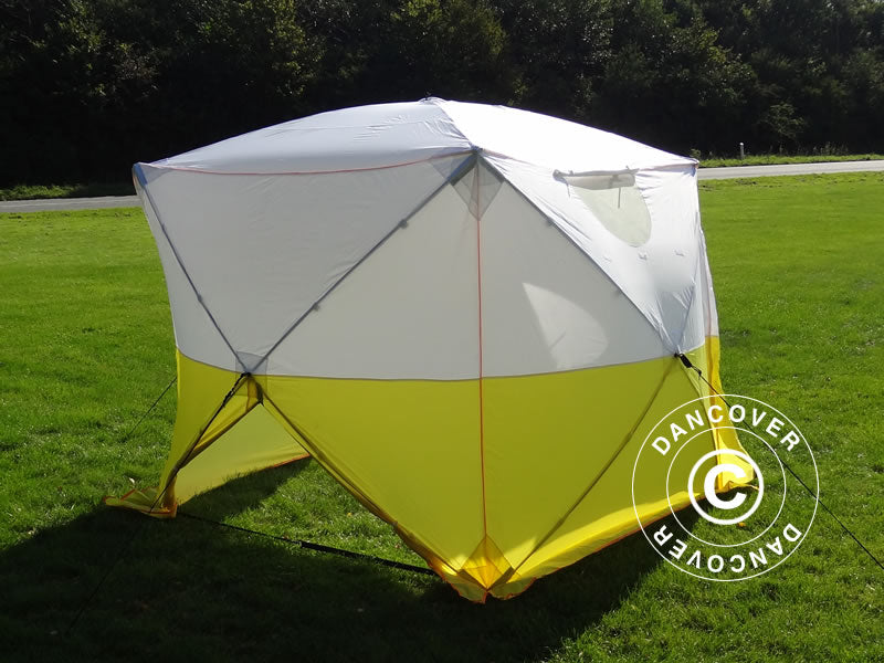Work tent, FleXshelter Basic, 1.8x1.8x2 m, Flame-retardant, Yellow/White