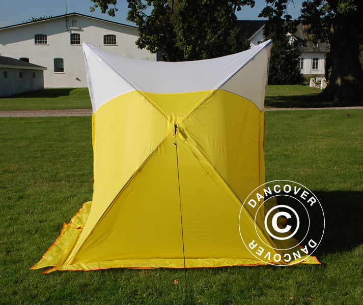 Work tent, FleXshelter Basic Triangle, 1.8x1.9x2 m, Flame-retardant, Yellow/White