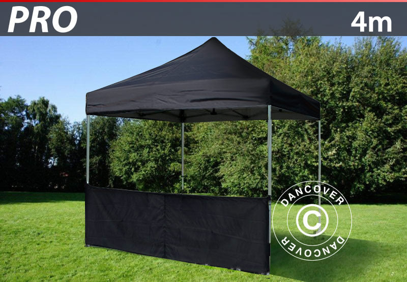 Half sidewall for FleXtents PRO, 4 m, Black