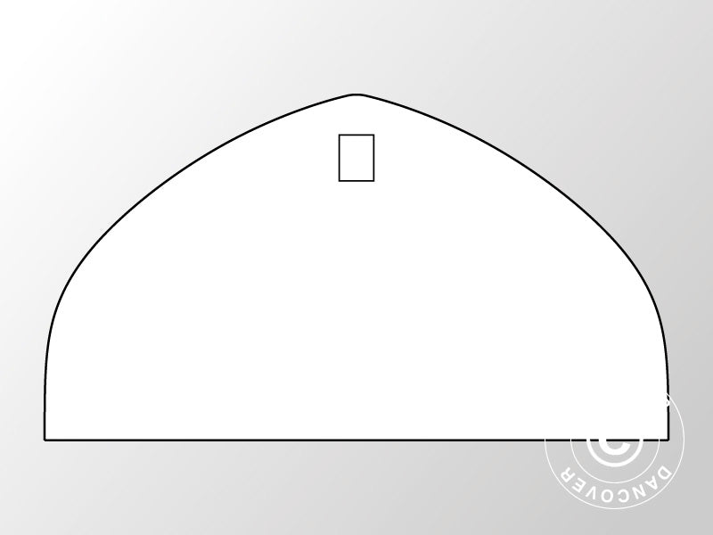 End wall plain for storage shelter, arched tent 10x5.54 m, PVC, White