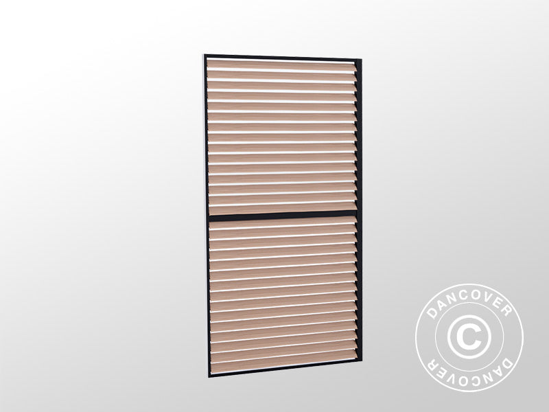 Louvre wall f/BBQ Pergola San Juan, 1.1x2.18 m, Black/Wood-look, 1 pc.