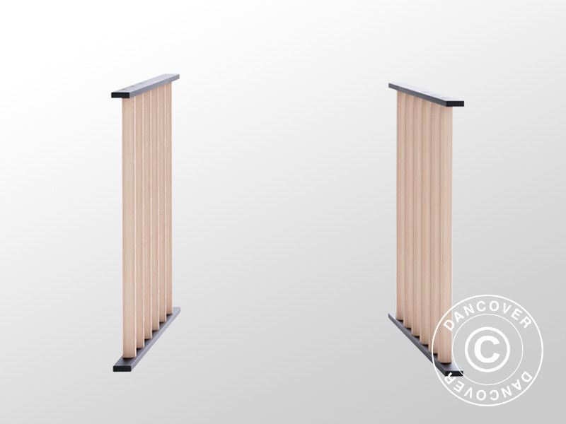 Fence set f/BBQ Pergola San Juan, Black/Wood-look, 2 pcs.