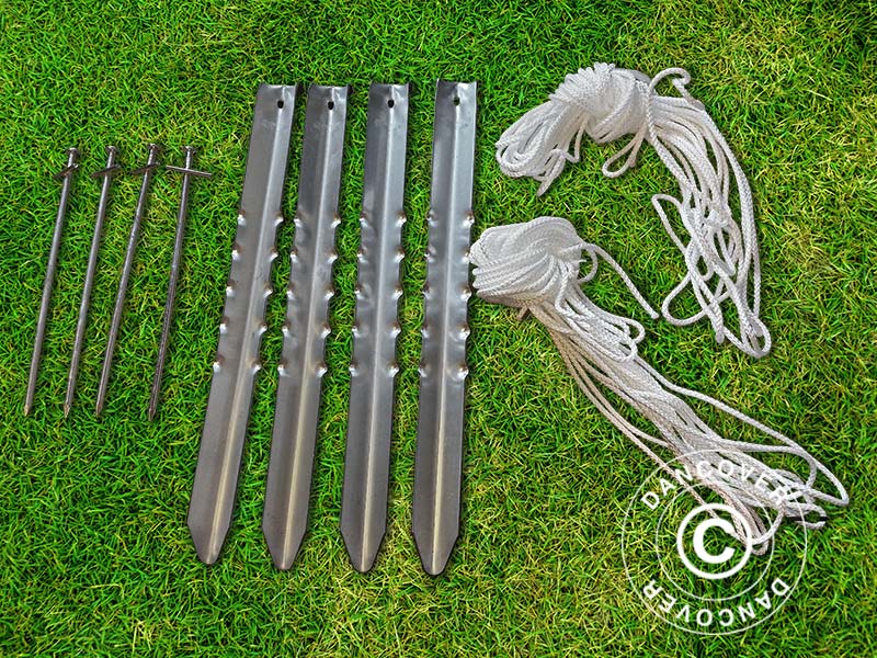 Ground pegs and rope set for FleXshelter PRO work tents type 5S, 1 set