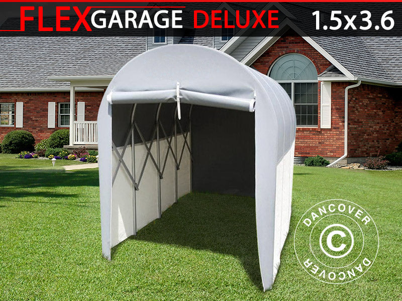 Folding tunnel garage (MC), 1.5x3.6x2.05 m, Grey