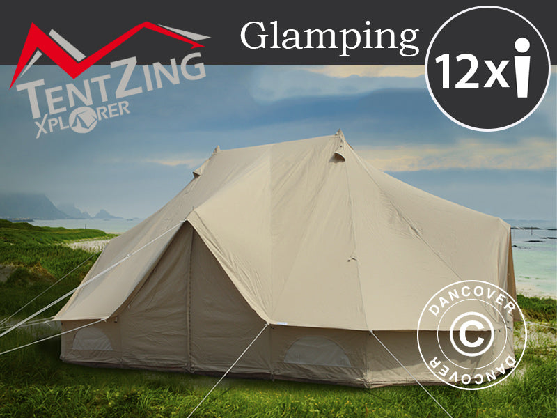 Tent for glamping, TentZing®, 4x6 m, 12 Persons, Sand