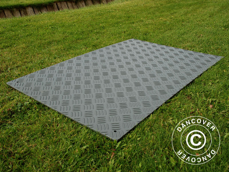 Party flooring and ground protection mat, 0.96 m², 80x120x0.6cm, Grey, 1 pc.