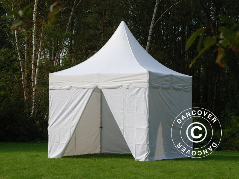 Pop up gazebo FleXtents PRO Peak Pagoda 3x3 m White, incl. 4 sidewalls