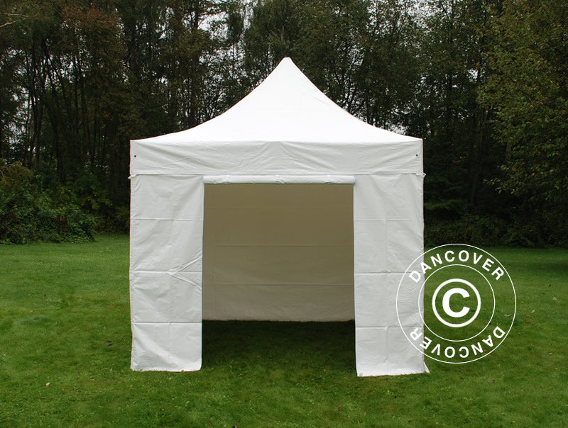 Pop up Gazebo FleXtents Xtreme 50 Heavy Duty 3x3 m White, Incl. 4 sidewalls, Flame retardant