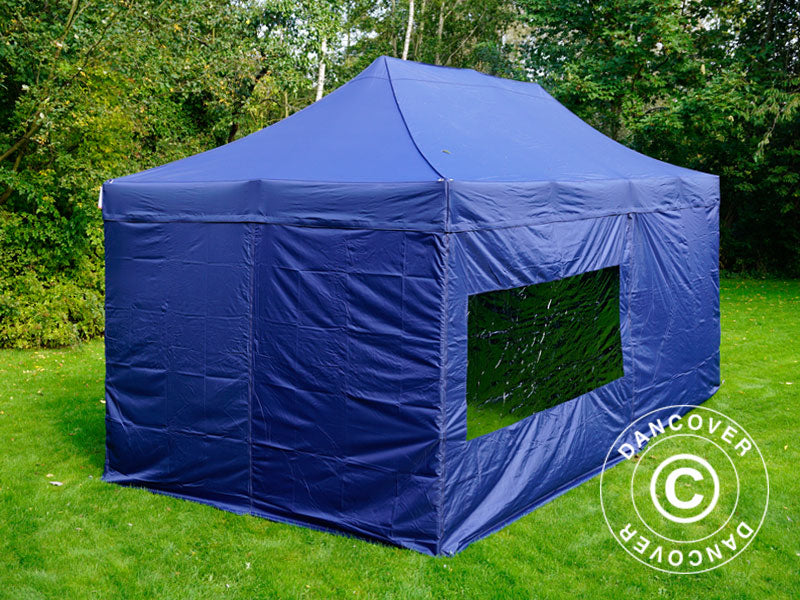 Pop up gazebo FleXtents PRO 3x6 m Dark blue, incl. 6 sidewalls