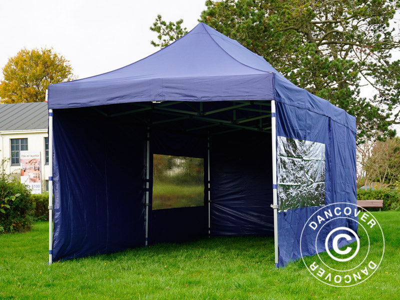 Pop up gazebo FleXtents PRO 3x6 m Dark blue, incl. 6 sidewalls