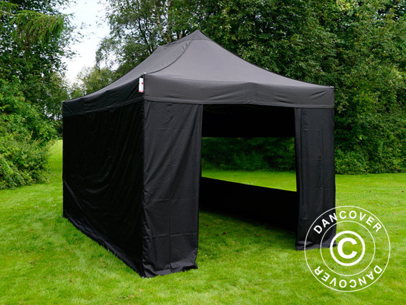 Pop up gazebo FleXtents PRO 3x4.5 m Black, incl. 4 sidewalls