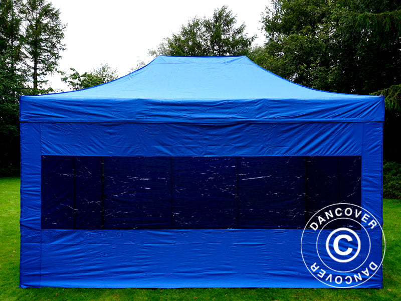 Pop up gazebo FleXtents PRO 3x4.5 m Blue, incl. 4 sidewalls