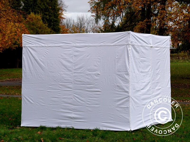 Pop up gazebo FleXtents® PRO Exhibition w/sidewalls, 3x3 m, White, Flame Retardant