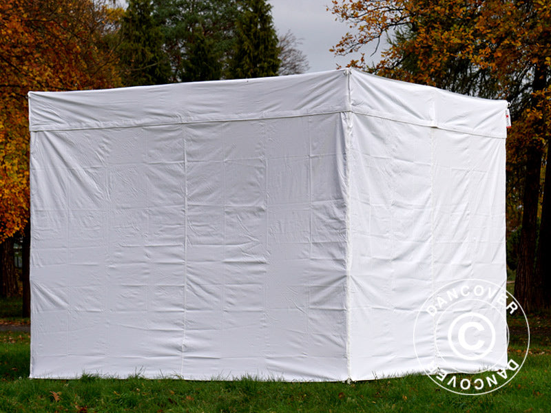 Pop up gazebo FleXtents® PRO Exhibition w/sidewalls, 3x3 m, White, Flame Retardant