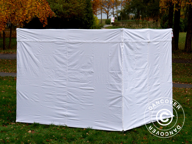 Pop up gazebo FleXtents® PRO Exhibition w/sidewalls, 3x3 m, White, Flame Retardant