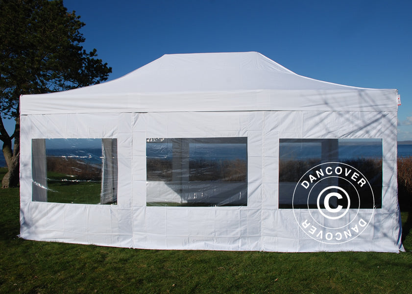 Pop up gazebo FleXtents PRO 4x6 m White, Flame retardant, incl. 8 sidewalls