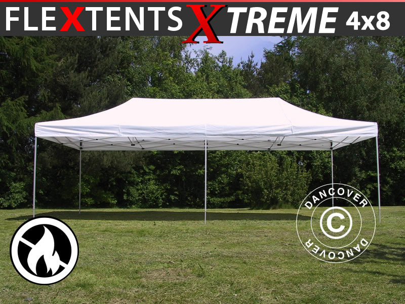Pop up gazebo FleXtents Xtreme 50 4x8 m White, Flame retardant