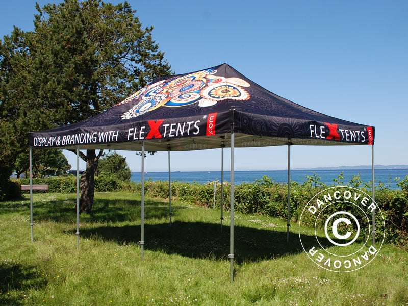 Pop up gazebo FleXtents Xtreme 50 with full digital print, 4x6 m