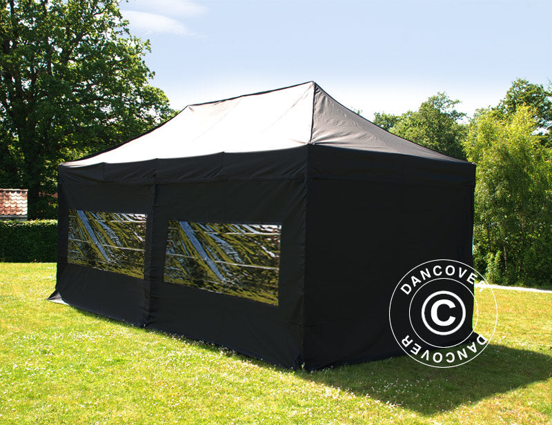 Pop up gazebo FleXtents PRO 2.5x5 m Black, incl. 6 sidewalls