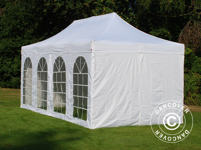 Pop up gazebo FleXtents PRO Vintage Style 3x6 m White, incl. 6 sidewalls