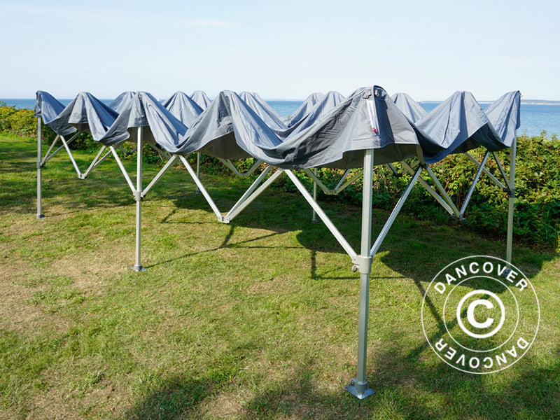 Pop up gazebo FleXtents PRO Trapezo 3x6 m Grey, incl. 4 sidewalls