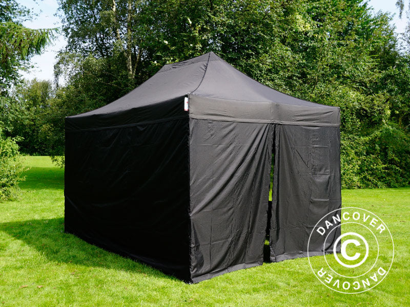 Pop up gazebo FleXtents PRO Steel 3x4.5 m, Black, incl. 4 sidewalls