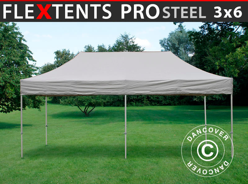 Pop up gazebo FleXtents PRO Steel 3x6 m Latte