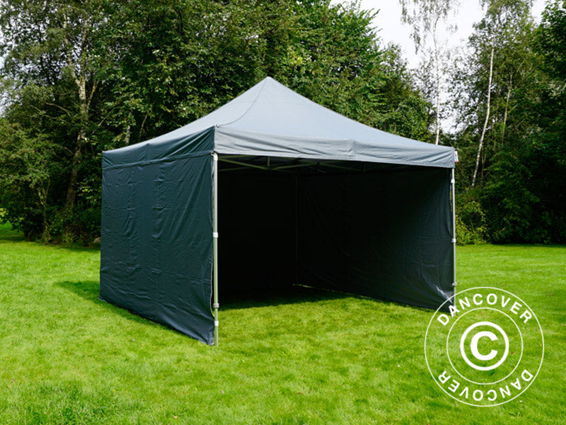 Pop up gazebo FleXtents PRO Steel 4x4 m Grey, incl. 4 sidewalls