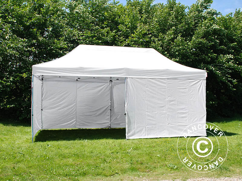 Pop up gazebo FleXtents® Basic v.3, Medical & Emergency tent, 3x6 m, White, incl. 6 sidewalls