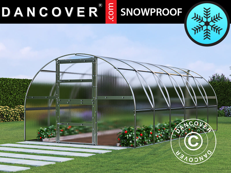Greenhouse polycarbonate TITAN Arch 280, 18 m², 3x6 m, Silver
