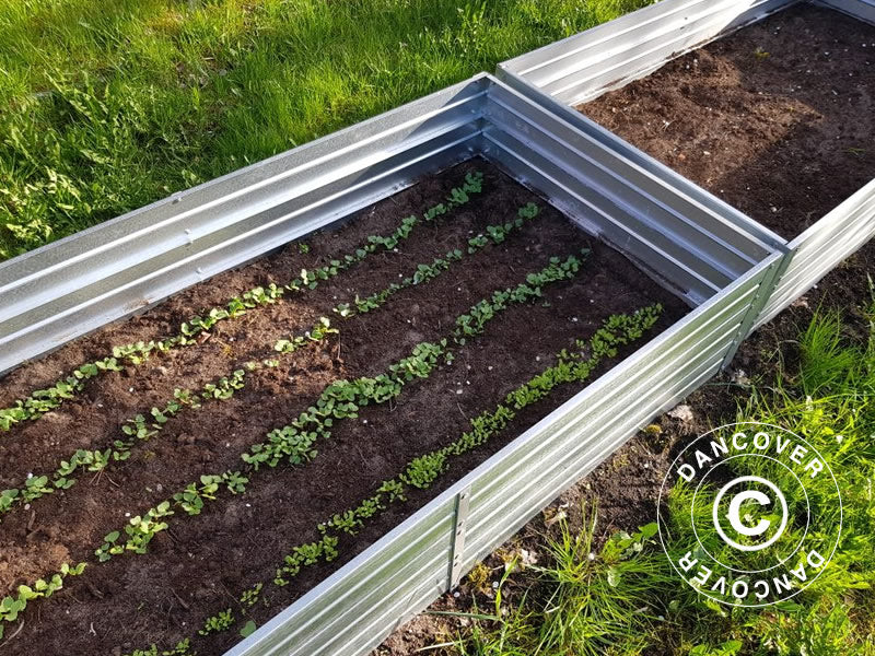 Raised Garden Bed, 0.75x1.5x0.3 m, Silver