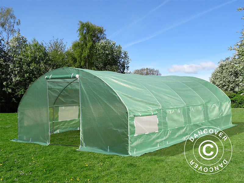 Polytunnel Greenhouse 4x6.6x2 m, 26.4 m², Green