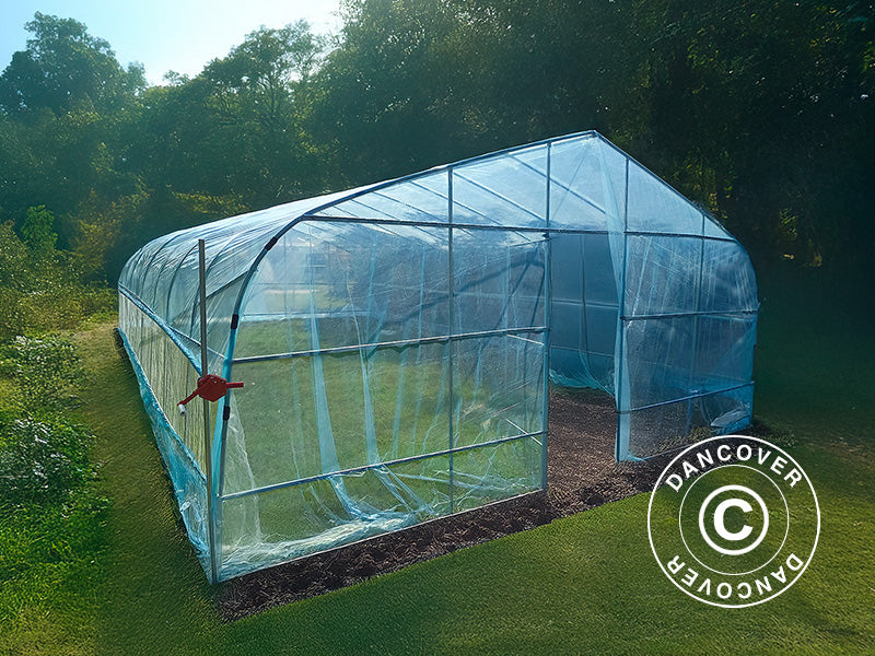 Polytunnel Greenhouse, 6x10x2.5 m, 100-micron PO Film, Transparent