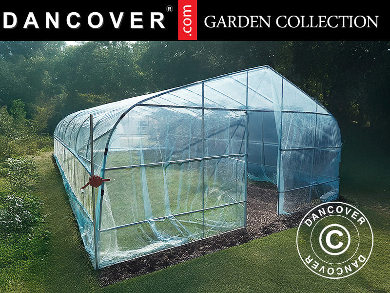 Polytunnel Greenhouse, 6x10x2.5 m, 100-micron PO Film, Transparent