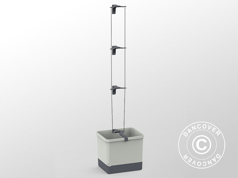 Planter, CURT CUCUMBER, w/stake and water tank, Light Grey