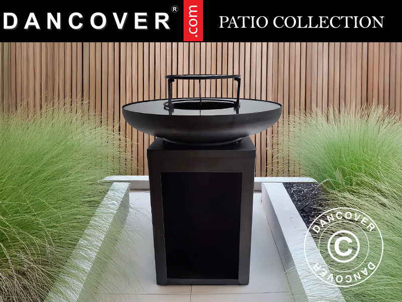 Fire Bowl with Wood Storage, Ø60x73 cm, Black