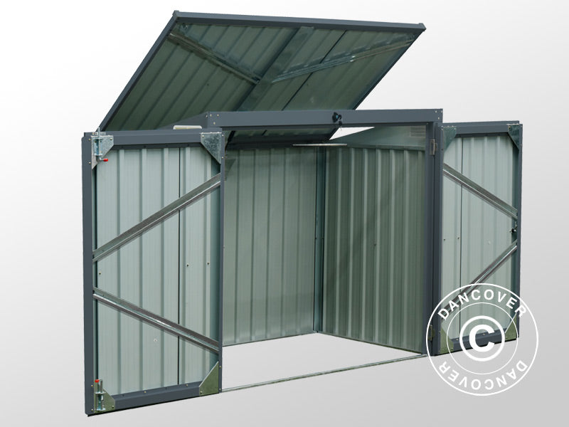 Bin storage double 1.58x1.01x1.34 m, 1.6 m², Anthracite