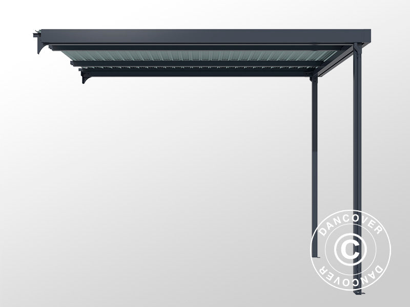 Extension f/garden shed with skylight, 2.86x2.45x2.26 m, 7 m², Anthracite