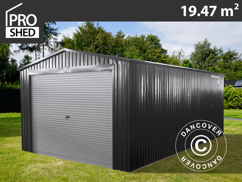 Metal garage 3.38x5.76x2.43 m, 19.47 m², ProShed®, Anthracite