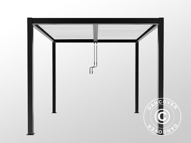 Bioclimatic pergola gazebo San Pablo Alu+, 3x4 m, Black/White